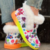 Women's Colorful Butterfly Pattern Shoes: Slip-on Fluffy Soft Sole Winter Plush Shoes with Fleece Lining