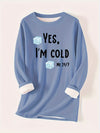 Fashionable and Cozy: Letter Ice Print Pullover Sweatshirt for Women's Fall/Winter Wardrobe