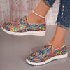 Floral Colors Print Canvas Shoes for Women - Comfortable Low Top Walking Shoes