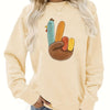 Fun and Feathery: Plus Size Casual Sweatshirt with Funny Chicken Gesture Print