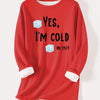 Fashionable and Cozy: Letter Ice Print Pullover Sweatshirt for Women's Fall/Winter Wardrobe