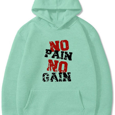 No Pain, No Gain: The Ultimate Graphic Print Hoodie for Active Men