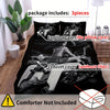 Rev Up Your Bedroom Decor with the Cool Motorcycle Skull Duvet Cover Set Dreamscape Delight(1*Duvet Cover + 2*Pillowcase, Without Core)