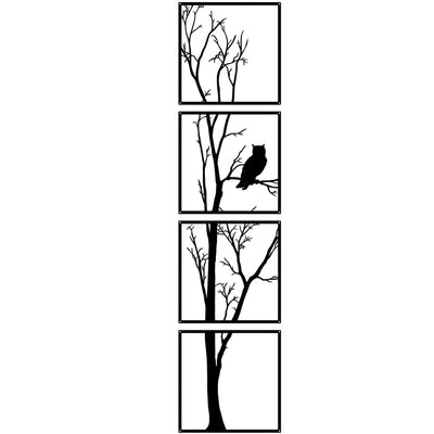 Enchanting Owl Tree Branch Metal Art: A Captivating Décor for Any Space