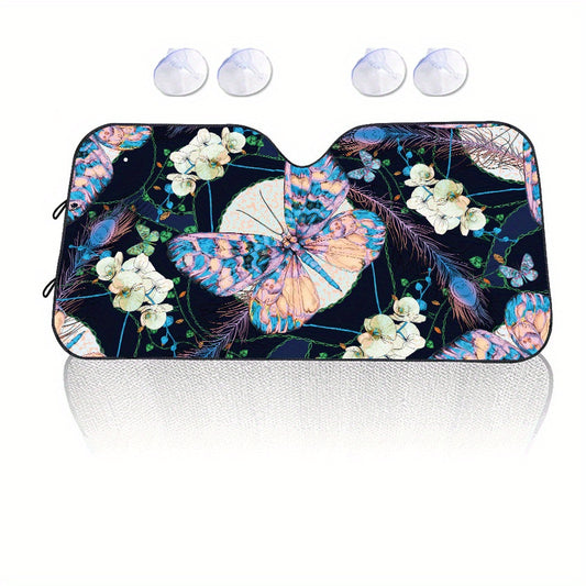 This Stylish Butterfly Flower Printed Car Sunshade is perfect for keeping your car's interior cool and protected from UV rays. An effective way to shield your vehicle, it offers the perfect blend of style, convenience, and protection.