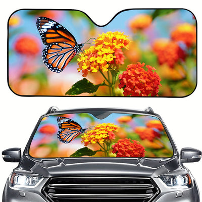 Stay Cool on the Go: Protect and Keep Your Vehicle Cool with the Foldable Butterfly Car Windshield Sun Shade