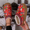 Festive Footwear: Women's Christmas Snow Shoes featuring Santa Claus & Snowflake Patterns - Stylish, Warm, and Cozy