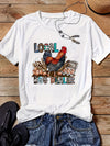 Eggclusive Fashion: Women's Local Egg Dealer Letter Print Tee - Casual Short Sleeve Crew Neck T-Shirt