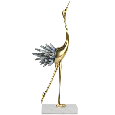 Exquisite Modern Golden Copper Crane: A Striking Addition to Any Home Décor