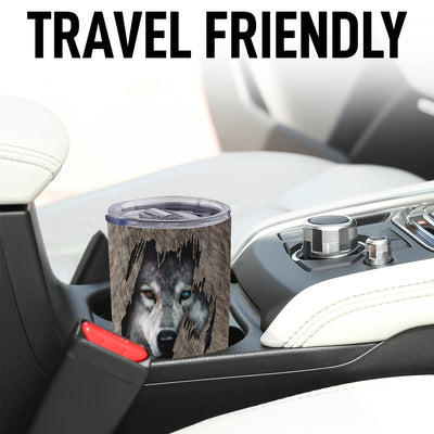 Wild Essence: 20oz Stainless Steel Tumbler with Wolf Print - Insulated Travel Mug, Perfect Gift for Loved Ones