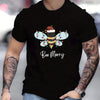 Buzzy Christmas Cheer: Men's Trendy T-Shirt for Stylish Summer Outdoor Looks - Ideal Gift for Men