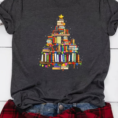 Book Lover's Casual Crew Neck T-Shirt: A Stylish and Playful Top for Spring/Summer