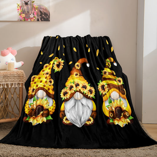 Dwarf Sunflower Print Blanket: A Cozy and Versatile Multi-Purpose Gift for All Seasons