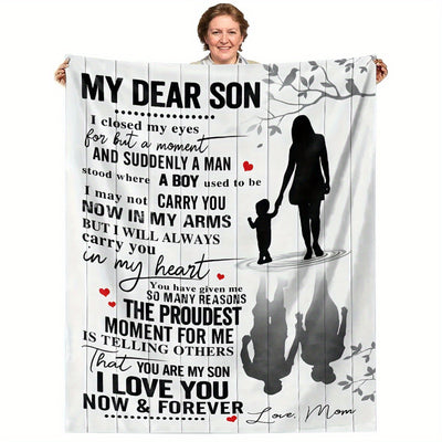 To My Son: Warmth, Comfort, and Love - Flannel Blanket for Couch, Bed, and Sofa