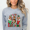 Festive Paws: Christmas Dog Print Sweatshirt for Women - Stay Cozy this Holiday Season with our Casual, Long Sleeve Crew Neck Sweatshirt