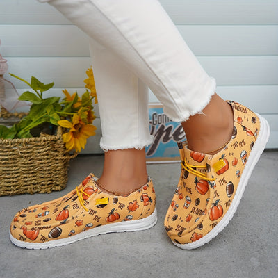 Pumpkin Spice Collection: Women's Casual Lace-Up Canvas Sneakers
