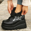 Spider Web Decor Ankle Boots: Elevate Your Style with Women's Platform Wedge Boots