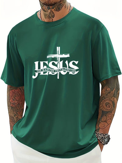 Jesus Saved My Life: Men's Casual Short Sleeve T-shirt - Perfect Gift for Summer, Spring, and Fall