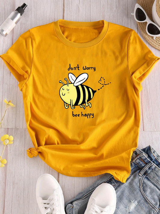 Elevate your style this season with our Buzzy Bee Cartoon Crew Neck T-Shirt. Made with high-quality materials, this shirt is both fun and stylish, making it a perfect addition to your spring/summer wardrobe. Show off your unique personality and make a buzz wherever you go!