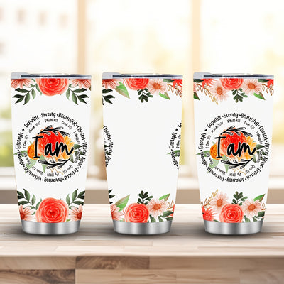 20oz Christian Floral Tumbler: Inspiring Faith and Encouraging Women with Bible Verses - Perfect Gift for Women on Birthdays, Easter, Christmas, and Beyond