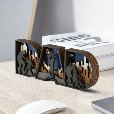 3D Desktop Decoration for Dad Wooden Art: Celebrate Father's Day with a Thoughtful Gift!