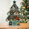 Enchanting Wood Carving Table Lamp: A Festive Christmas Tree LED Night Light for Indoor Decorations and Memorable Gifts