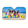 Dog with Glasses Car Windshield Sun Shade: Unleash Style and Block Sun Rays in Your Car