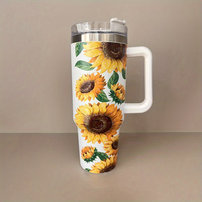 40oz Floral Pattern Stainless Steel Thermal Water Bottle: The Ultimate Portable Tumbler for Outdoor Adventures and Travel