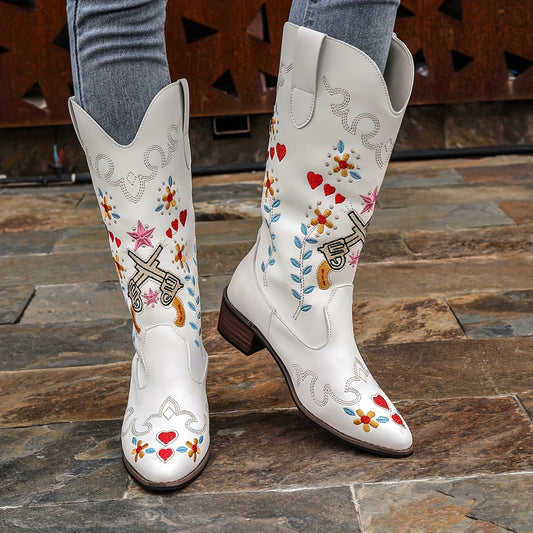 Heartflower Elegance Women's Cowboy Boots are the perfect combination of style and comfort. Featuring quality leather construction and beautiful embroidered accents, they are designed for maximum durability. With a sturdy heel and comfortable sole, these boots are ideal for long days in the saddle.