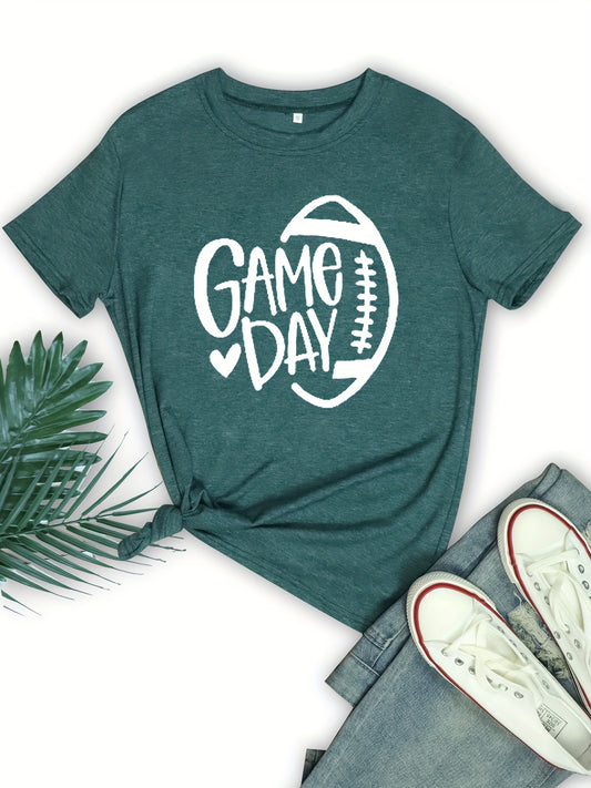 Show off your love for rugby with this Women's Rugby Letter Print Crew Neck T-Shirt. Featuring a comfortable crew neck and stylish letter print design, this tee is the perfect casual top for the spring and summer. Join the rugby vibes and stand out with this must-have shirt.