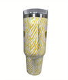 40oz Tiger Tumbler: Stylish Stainless Steel Thermal Water Bottle with Lid and Straw for On-the-Go Hydration