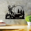 Enchanting Deer and Forest Metal Wall Art: A Striking Fireplace Wall Decor Piece and Ideal Hunter Gift