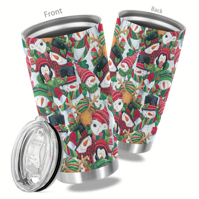 This 20oz stainless steel tumbler with festive Christmas prints is perfect for memorable holiday gifting. Insulated double wall vacuum technology ensures your drinks stay hot or cold for hours on end. Make holiday memories with your loved ones!