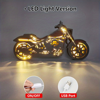 Handcrafted Wooden Art Motorcycle Night Light: The Perfect Gift for the Special Men in Your Life