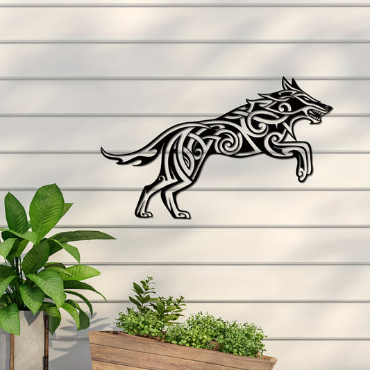 Enhance your love for Viking culture with our Fierce Guardian: Viking Wolf Metal Wall Decor. This Celtic-inspired Fenrir decoration will bring a touch of fierce protection and strength to any room. Made of high-quality metal, this wall decor is durable and long-lasting. Perfect for Viking enthusiasts and anyone seeking a unique, eye-catching piece for their home.