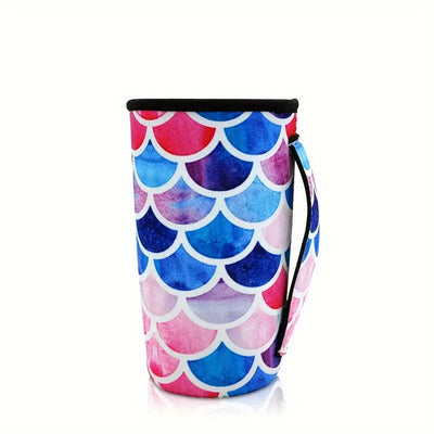 Neoprene Insulated Iced Tumbler with Handle- Reusable and Convenient - Protects 30oz - 32oz Tumblers from Heat and Cold