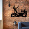 Enchanting Deer and Forest Metal Wall Art: A Striking Fireplace Wall Decor Piece and Ideal Hunter Gift