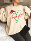 Cozy Plus Size Christmas Sweater: Festive Hat, Heart Art, and Letter Print - Perfect for Fall and Winter