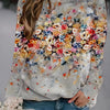 Floral Dream: Fashionable and Cozy Long Sleeve Crew Neck Sweatshirt for Women's Fall/Winter Wardrobe