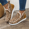 Cozy and Stylish: Women's Leopard Print Fuzzy Slip-On Shoes - Perfect for Winter