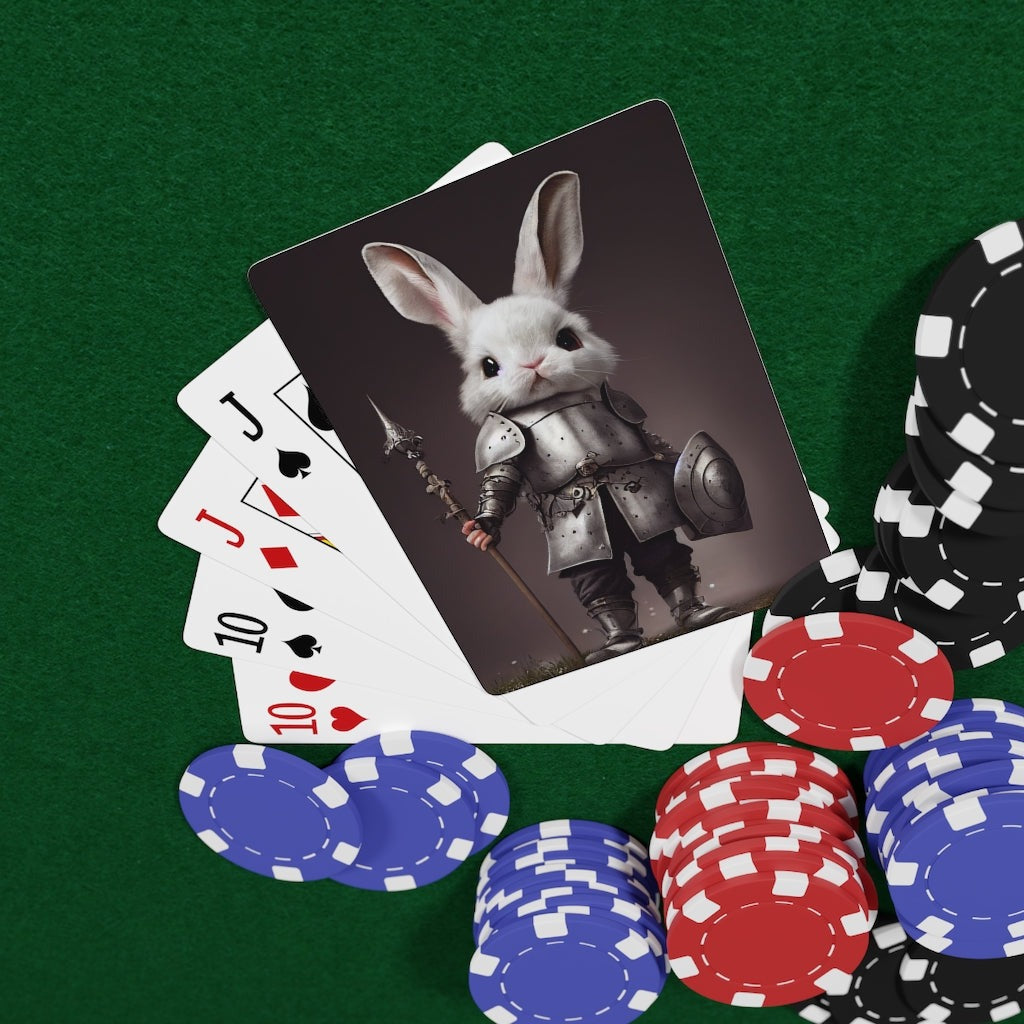 Cute Punny Poker Cards, Rabbit Adventurer Poker Cards