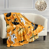 Halloween Pumpkin & Cartoon Ghost Flannel Blanket - Soft and Warm Personality Printed Throw