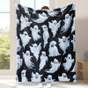 Halloween Ghost Print Flannel Blanket: Soft, Warm, and Spooky Throw for All-season Home Decor and Gifting