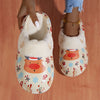 Festive Comfort: Warm Christmas Pattern Slippers – Cozy Slip-On Plush-Lined Shoes for Indoor Bliss