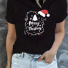Festive Cheer: Merry Christmas T-Shirt - A Stylish Summer/Spring Casual Top for Women's Clothing