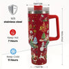 40oz Stainless Steel Christmas Tumbler with Lid - Thermal Water Bottle for Home, Office, and Travel - Perfect Summer Drinkware and Birthday/Christmas Gift!