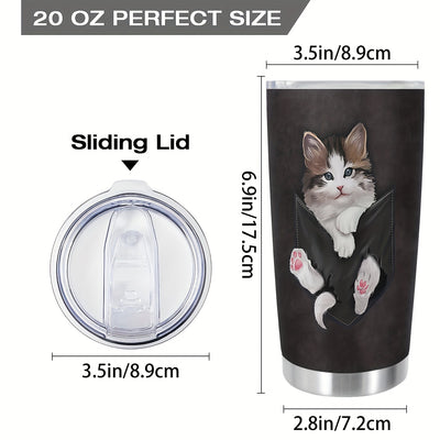 Wildly Stylish and Insulated: 20oz Stainless Steel Tumbler with Animal Print Design - Perfect Halloween Gift for Loved Ones!