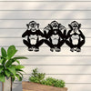 Monkey Trio Metal Wall Art - A Crafted Primate Gift Symbolizing Hear No Evil, See No Evil, Speak No Evil