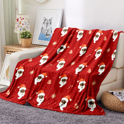 This Santa Claus Print Flannel Blanket is here to keep you cozy and festive all year round! It has superior insulation to keep you warm on cooler nights, made with a 100% polyester material that is easy to care for.