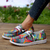 Stylish Marble Colorful Women's Canvas Sneakers - Comfortable Low Top Slip-On Flat Shoes for Casual Walking